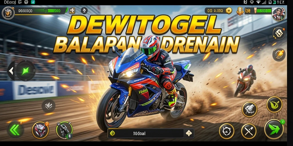 Screenshot DEWITOGEL menampilkan momen balapan motor yang intens dan aksi cepat.