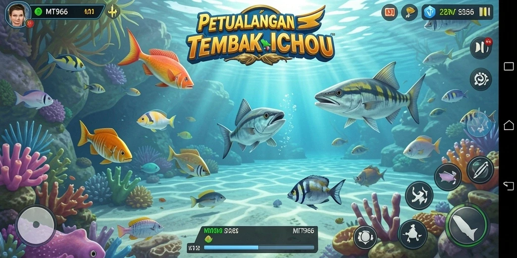 Gameplay seru menembak ikan dengan efek visual menarik.