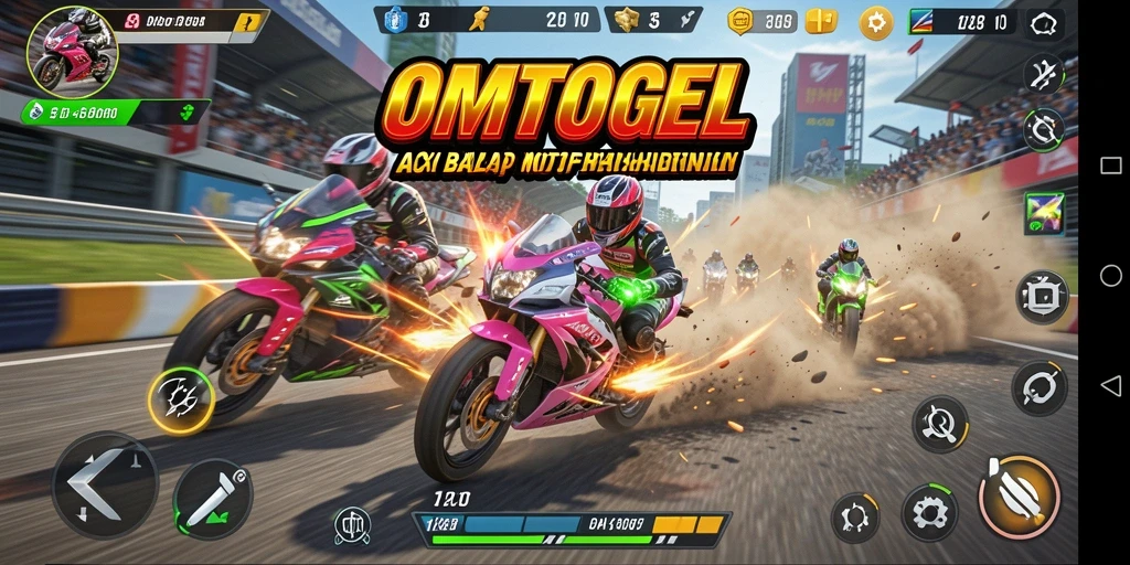Tampilan menarik dari balapan motor di OMTOGEL.