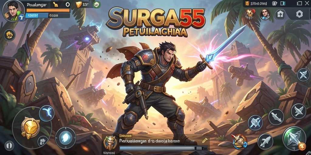 Gameplay SURGA55 menampilkan aksi seru dan pertarungan epik.